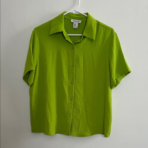 Rachel Zoe Vibrant Green Button Down Shirt - Picture 1 of 3